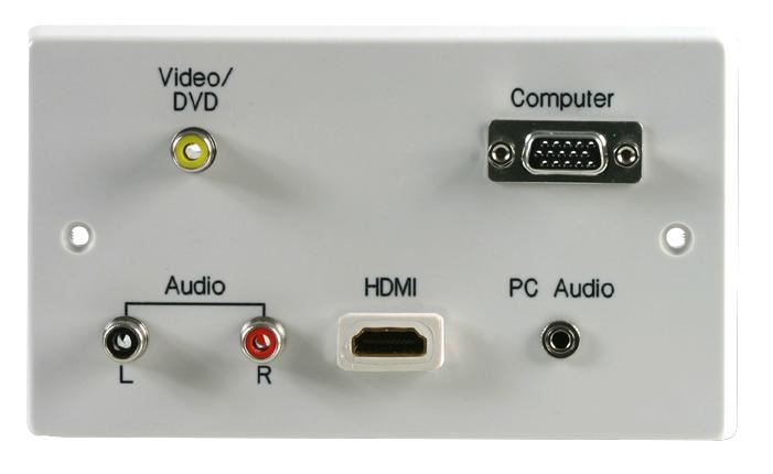 2-Gang Multimedia Wallplate with HDMI Female to Female Connector