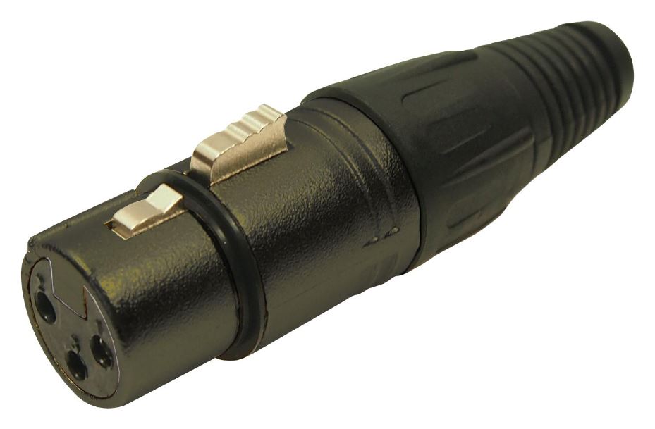 3 Pole XLR Inline Black