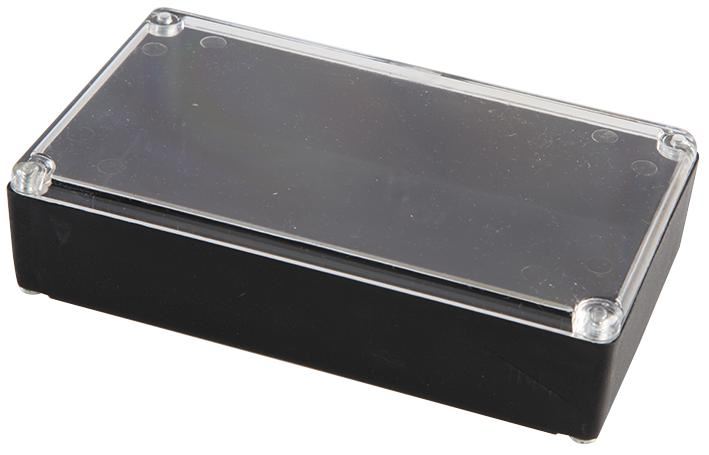 Black ABS Enclosure with Transparent Lid - 120x70x30mm