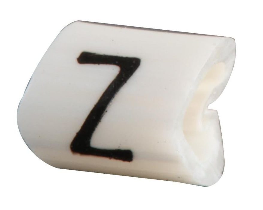 Z-Type Cable Marker, Z, Black/White, Chevron Cut, Pack of 1000