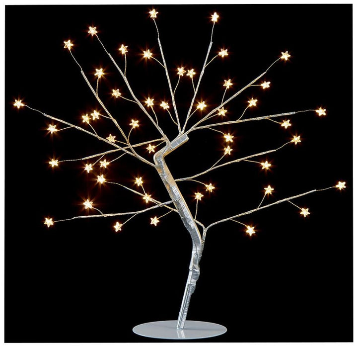 Raraion - LED Christmas Silver Wire Tree Decoration, 0.45m White