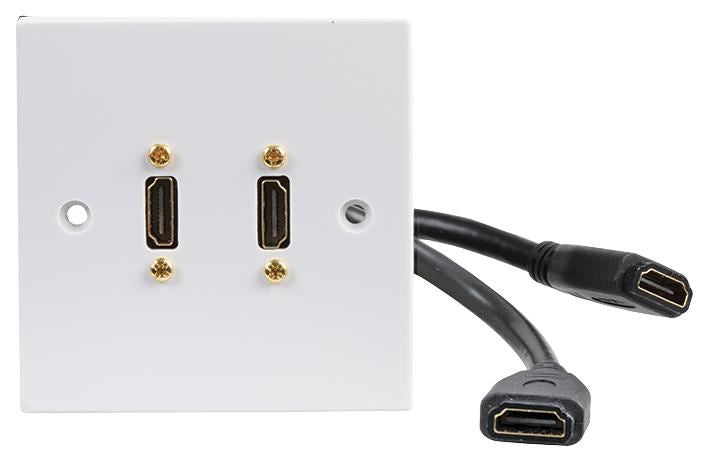 1-Gang AV Wallplate with 2x HDMI Female Connectors