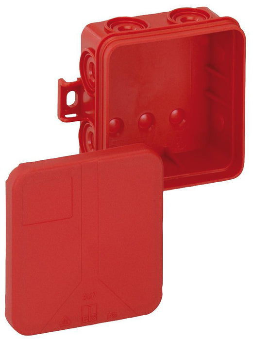 IP55 Junction Box, Red, 75x75x37mm