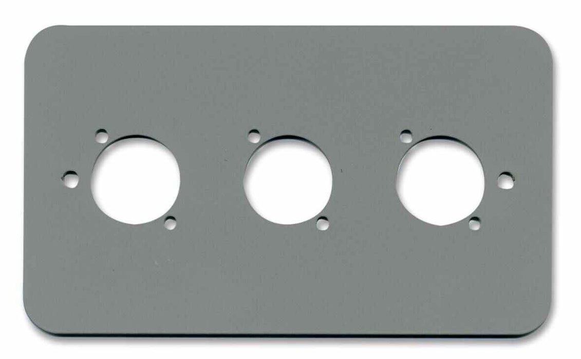 Gang Triple XLR / Speakon / RJ45 Wall Plate Silver Rounded Corners