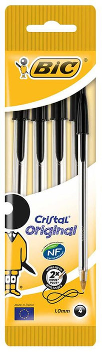 Cristal Ballpoint Pens - 4 Pack, Black