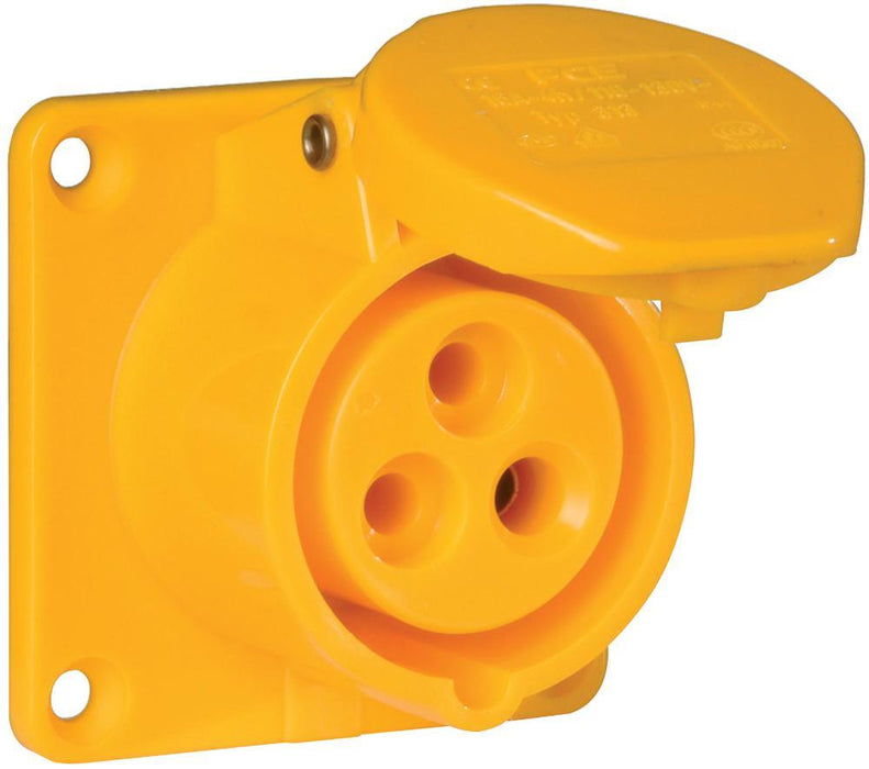 16A, Panel Mount CEE Socket, 2P+E, IP44