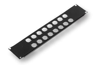 19" 16 Hole Rack Panel Punched for D-Series Connectors