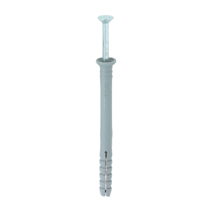 Nylon Hammer Fixings - PZ2 / PZ3 - Zinc. Various Sizes Available