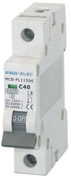 40A Single Pole Type C MCB, 6kA