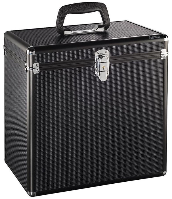 50 LP Vinyl Record Case, Black Aluminium