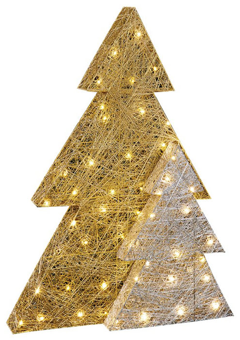 20 LED Gold-Silver Tree, Warm White, 31cm