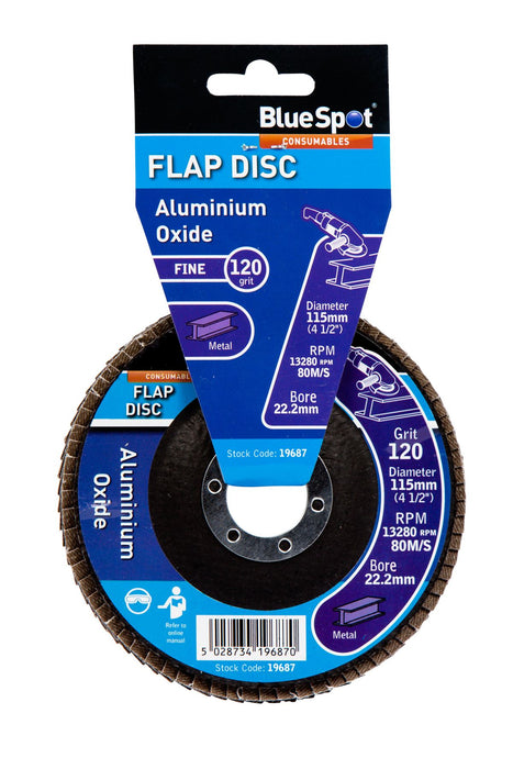 115mm (4.5") Aluminium Oxide Flap Disc (Header Card)