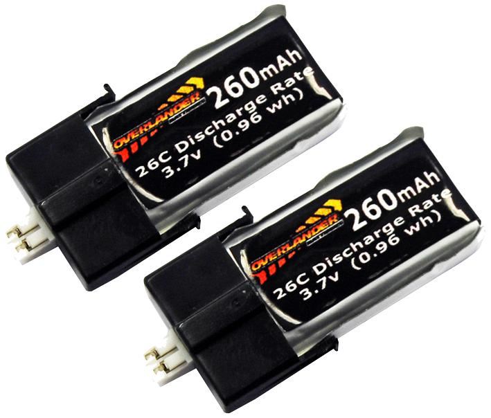 260mAh 1S 3.7V 26C LiPo RC Helicopter Battery for Blade MCP-X Twin Pack