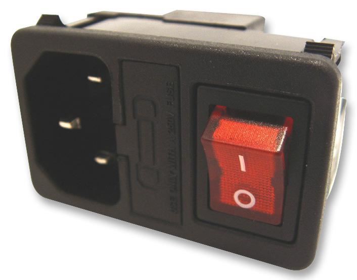 MULTICOMP - Inlet, IEC, DPST, with Fuse Holder