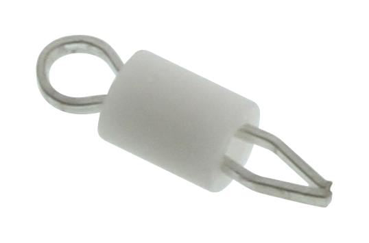 PCB Test Terminal, 1.02mm White Bead Raised Loop, 100 Pack