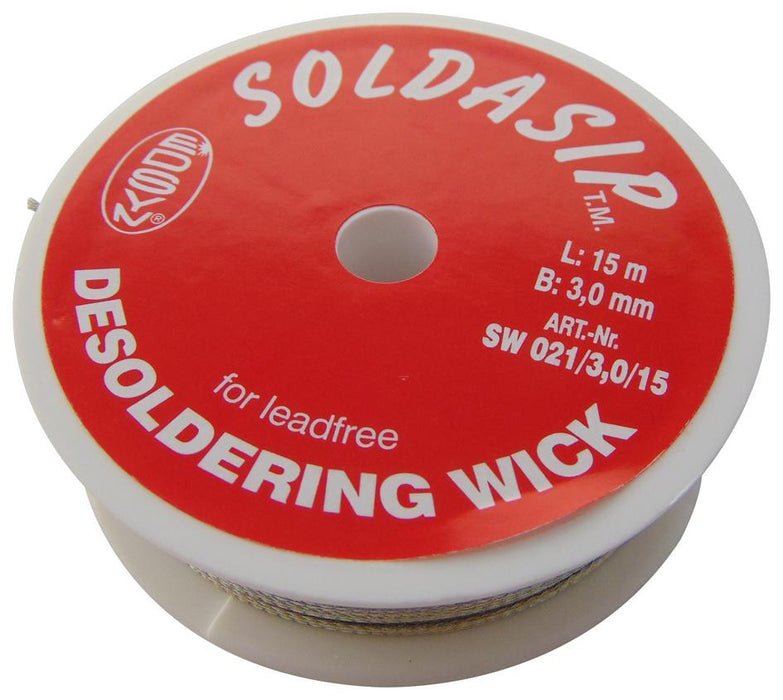 SOLDASIP Lead-Free Desoldering Braid - 3mm x 15m