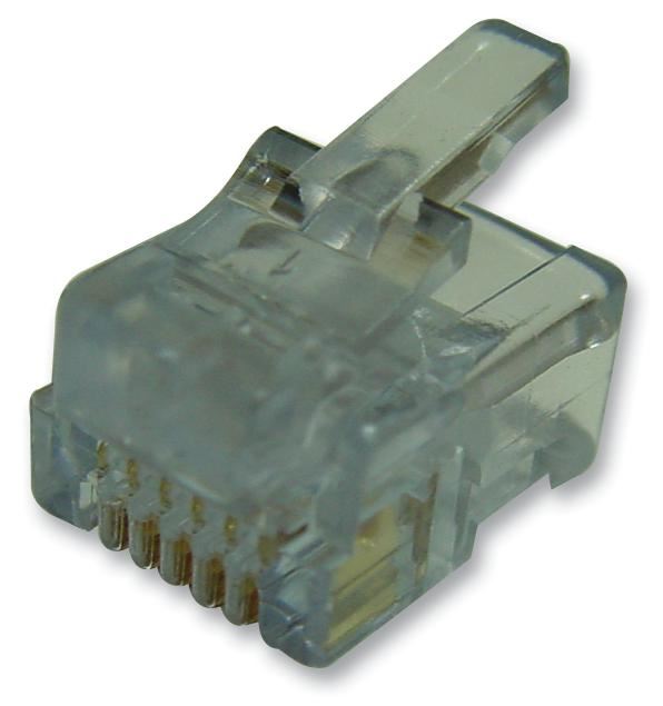 RJ12 Plugs Solid Wire / Round, 10 Pack