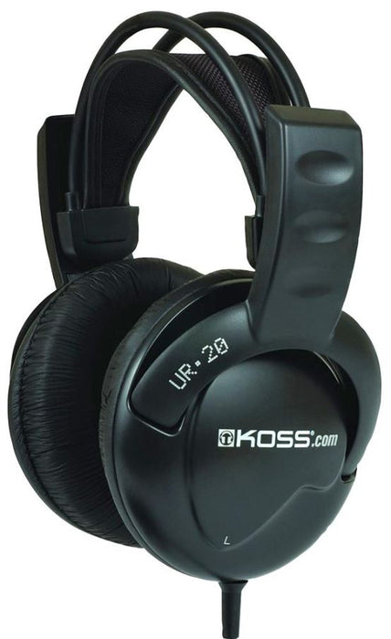UR20 Noise Isolating Over-Ear Studio Headphones, Black