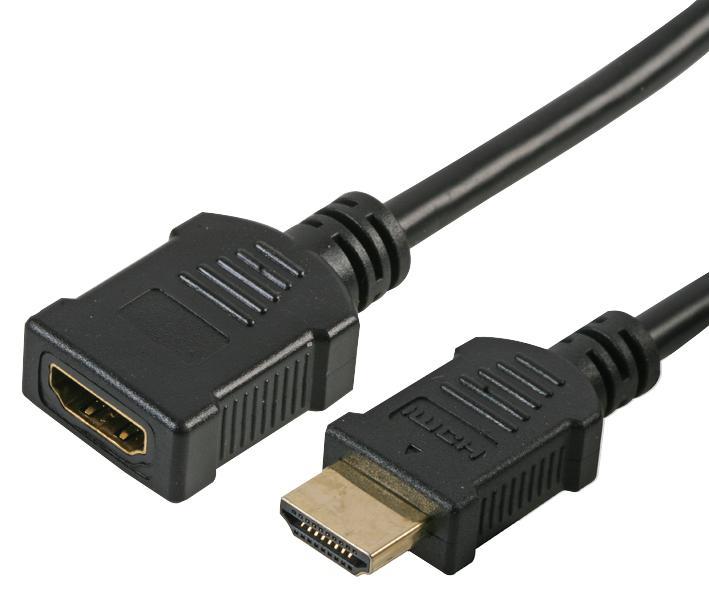 HDMI Male to Female Lead with Gold Plated Connectors