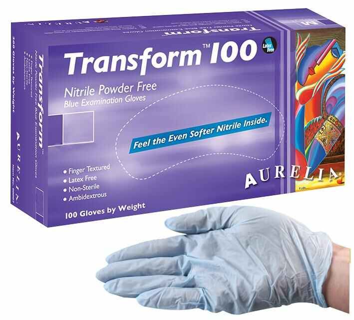 AURELIA Transform 100 Blue Powder Free Nitrile Disposable Gloves 100 Pack