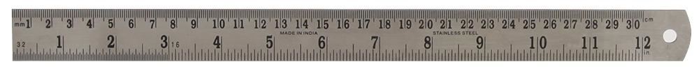 DURATOOL - 12" (300mm) Stainless Steel Ruler with Metric/Imperial Marking, Satin