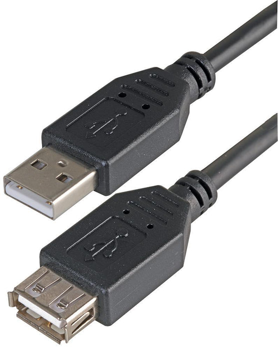 USB 2.0 A Male to A Female Cable, Black