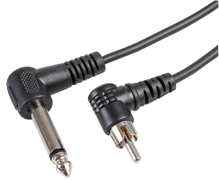 6.35mm (1/4") Mono Jack Plug to Phono (RCA) Plug Lead, 1m Black