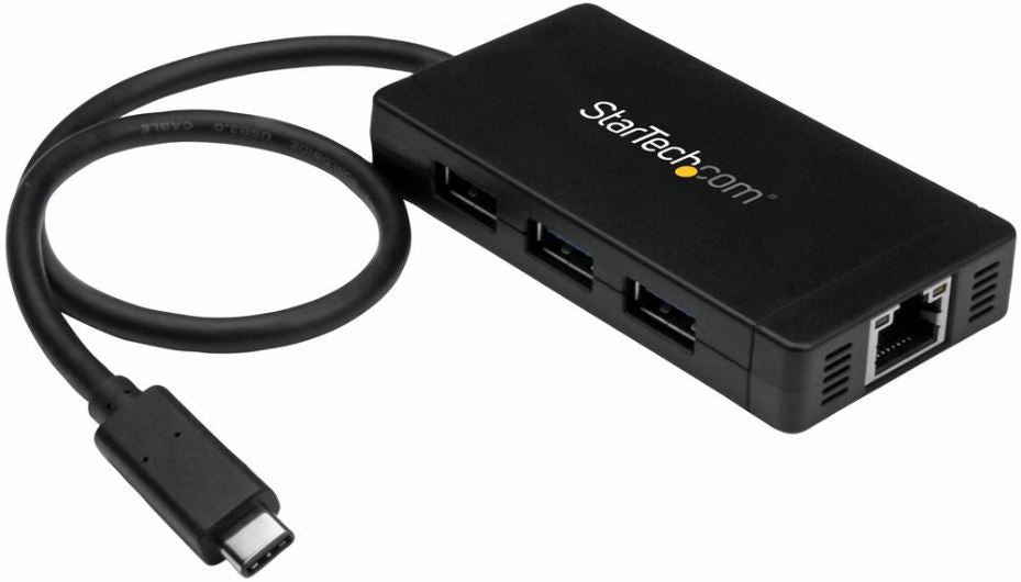 USB-C to 3 Port USB 3.0 Hub with Gigabit Ethernet