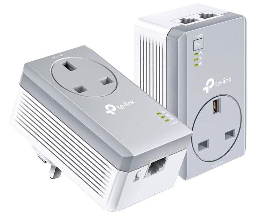 AV600 2 Port Passthrough Powerline Kit