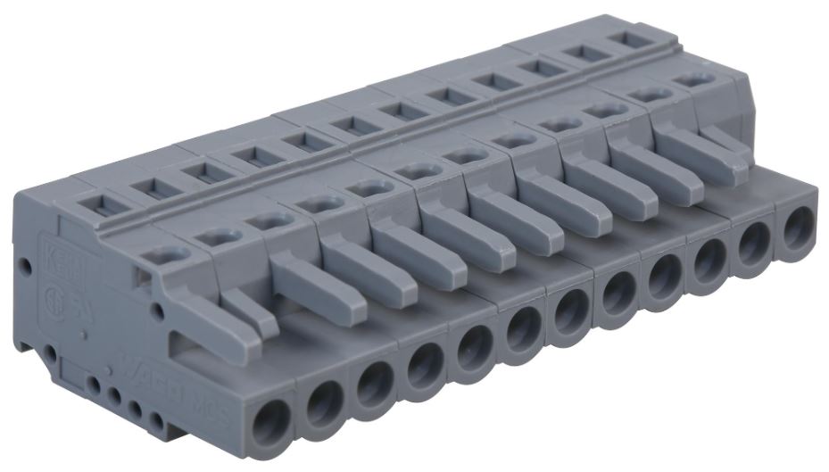 Pluggable Terminal Socket Connector with CAGE CLAMP Actuation, 12 Way, 2.5mm Pitch, Grey