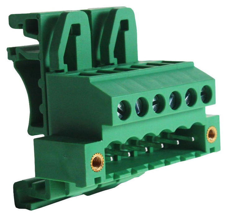 5.08mm Pluggable DIN Rail Vertical Flanged PCB Terminal Block, 6 Poles, 41.8mm