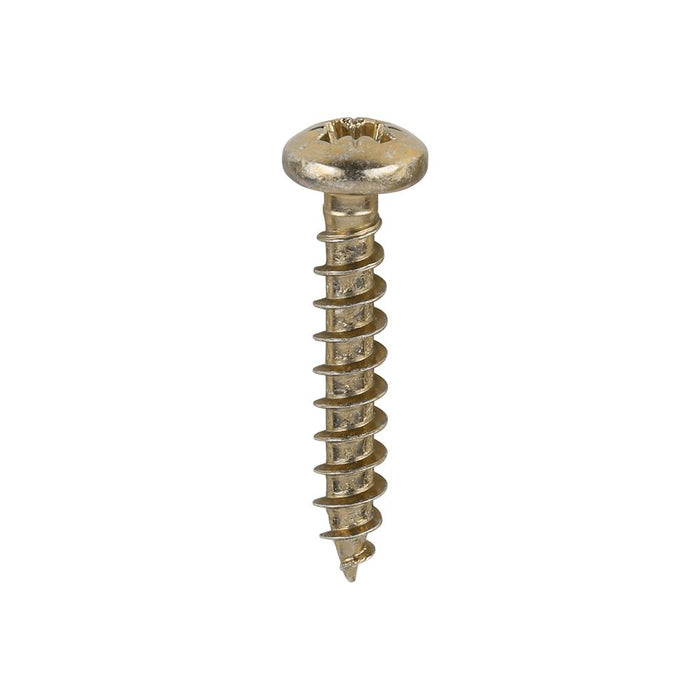 Classic Multi-Purpose Screws - PZ2 - Pan Head - Yellow. Various Sizes