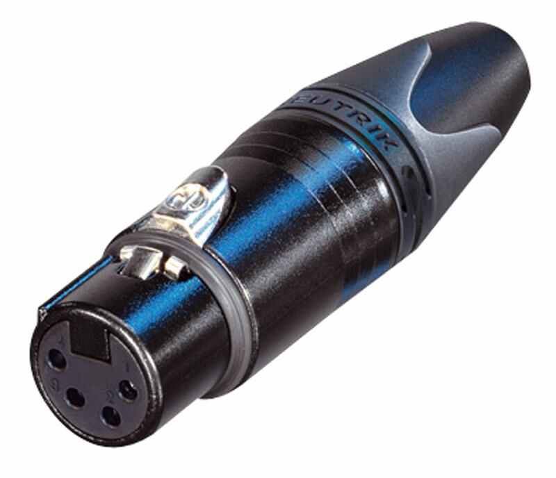 XLR Socket, 4 Pole, Black