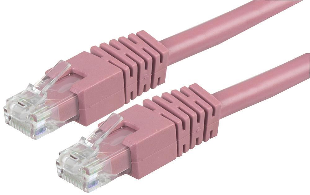 RJ45 Male to Male Cat6 UTP Ethernet Patch Lead, 0.5m Pink