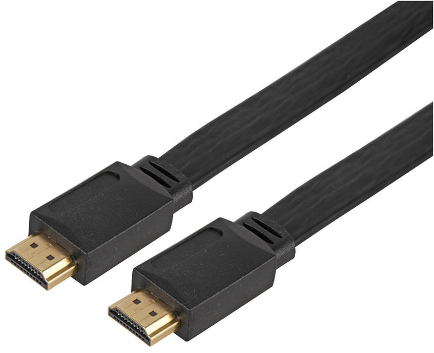 PRO SIGNAL High Speed HDMI Lead Male to Male Flat Cable Gold Plated 2m Black