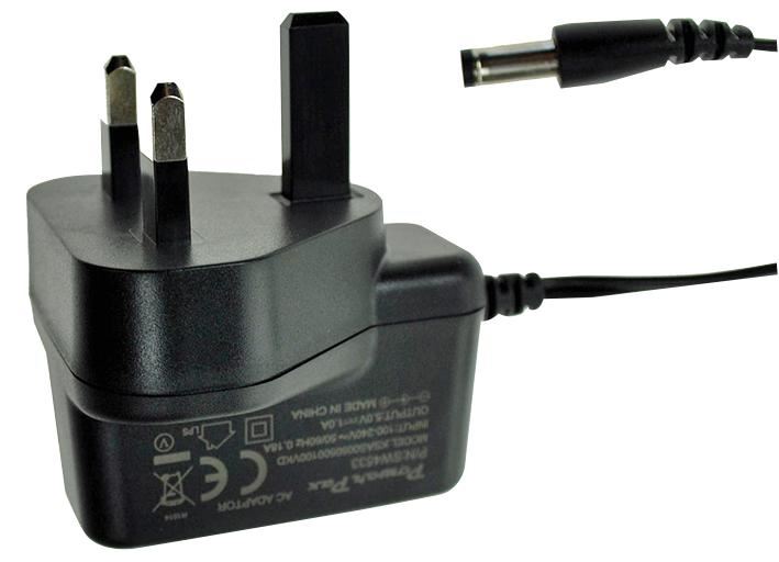 12V, 1A, Plug In Power Supply (Level VI), 2.1mm Plug