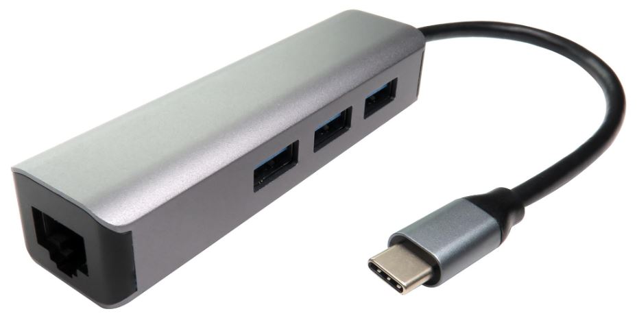 USB-C to 3 Port USB 3.0 Hub with Gigabit Ethernet