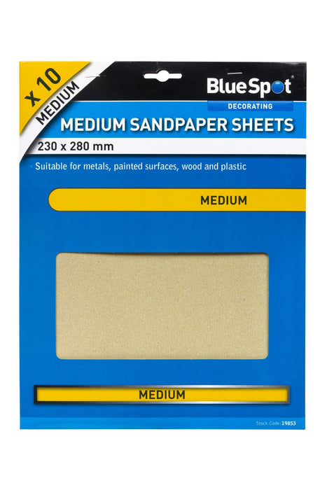 10 Pce Medium Sandpapers