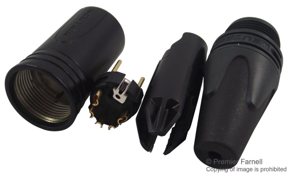 XLR Plug, 5 Pole, Black