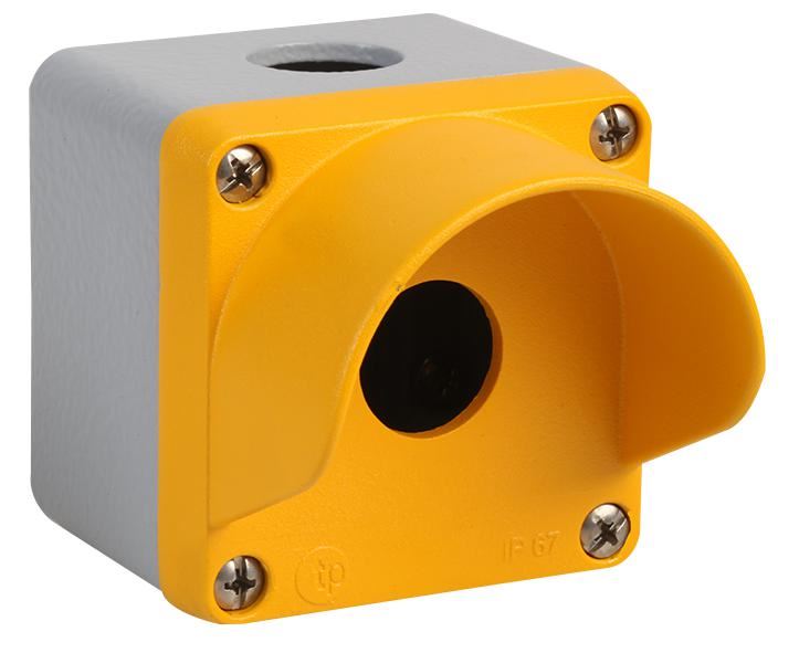 Shrouded Control Station, Yellow, 1 Hole