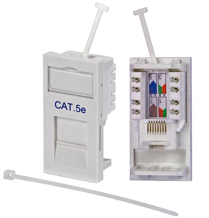 Cat5e RJ45 Wall Outlet Module, White