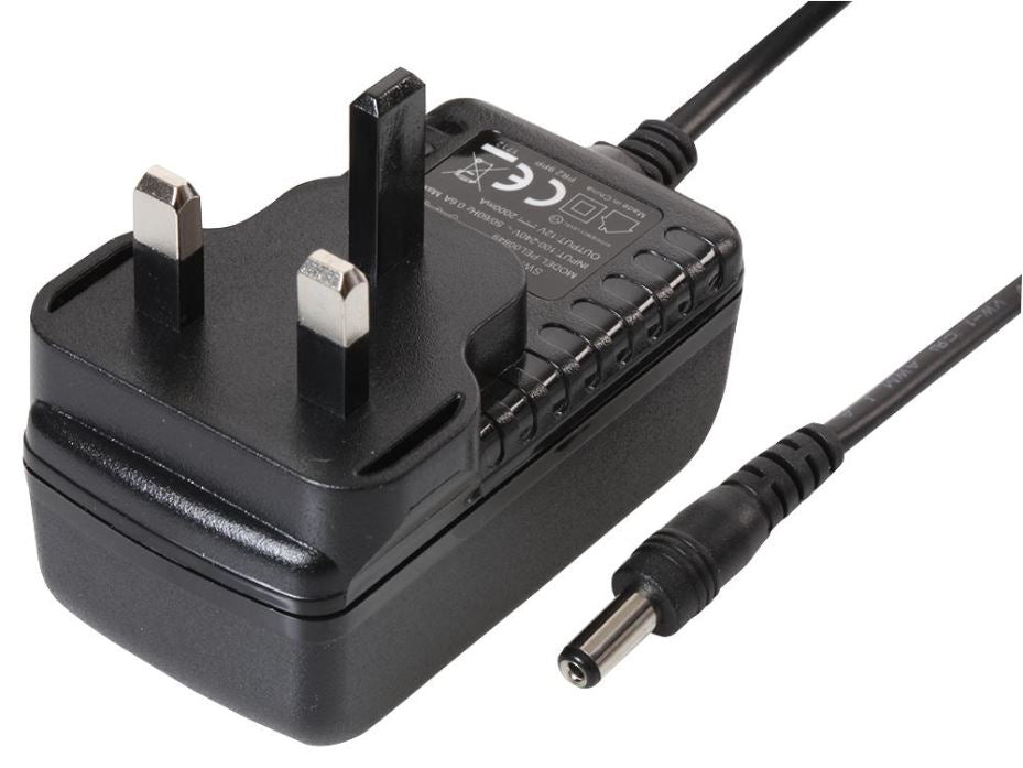 12V, 2A, 24W, Plug In Power Supply (Level VI)