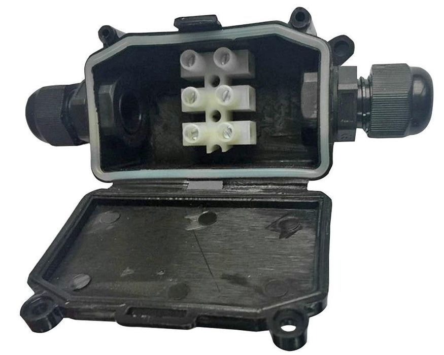 Waterproof Junction Box with Terminal Block, Black, IP65