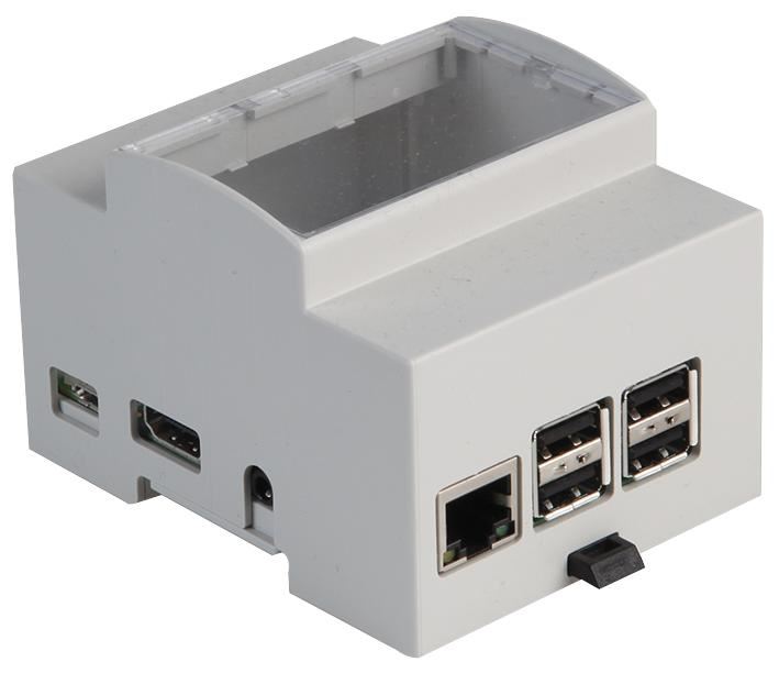 Raspberry Pi B+/ 2/ 3 4M Modulbox DIN Rail Enclosure - 91x71x62mm