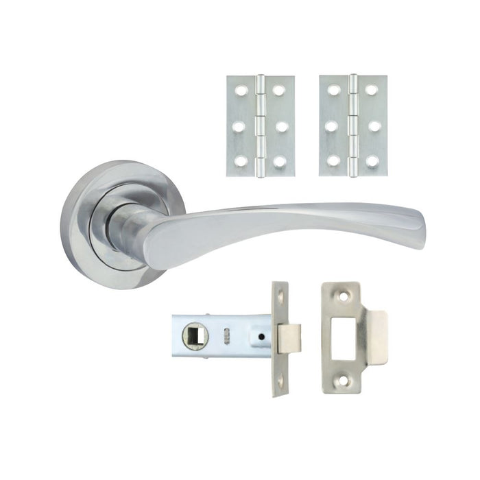 Edleston Lever On Rose Door Pack - Polished Chrome (Size Mixed - 1 Each)
