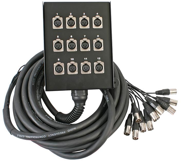 12 Way XLR Multicore Stage Box, 10m