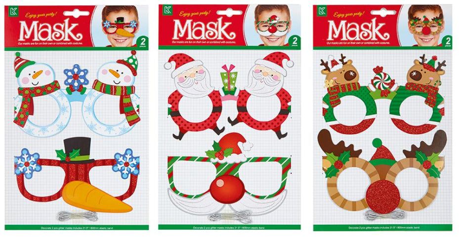 Raraion - Santa and Reindeer Christmas Masks Kit