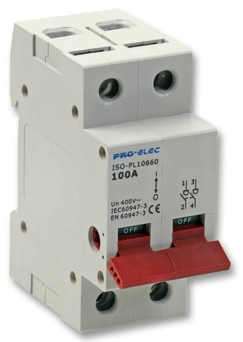 PRO ELEC - 100A DP Incomer Main Switch Isolator