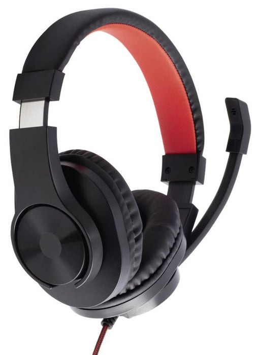 HS-USB400 Stereo Office USB Headset, Black / Red