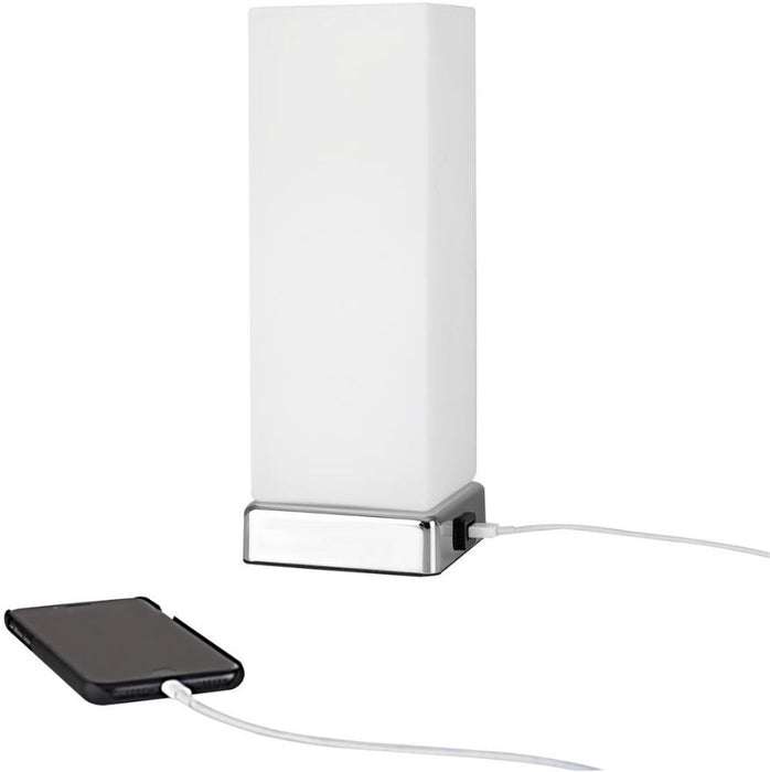 Lazio Rectangular Touch Desk Lamp with USB Charging, E27